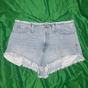 Sincerely Jules Blue Jean Shorts Distressed Frayed Hem size 26